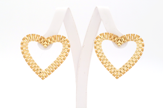 10K Rolly Heart Stud Earrings Multiple sizes available STF DIAMONDS