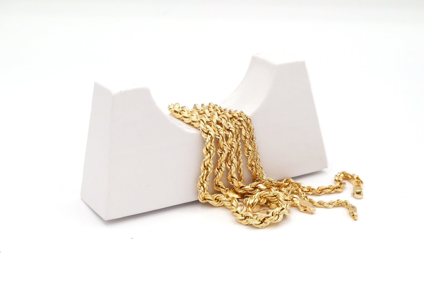 10K Solid Yellow Gold Twisted Rope Chain Bracelet 6-9"