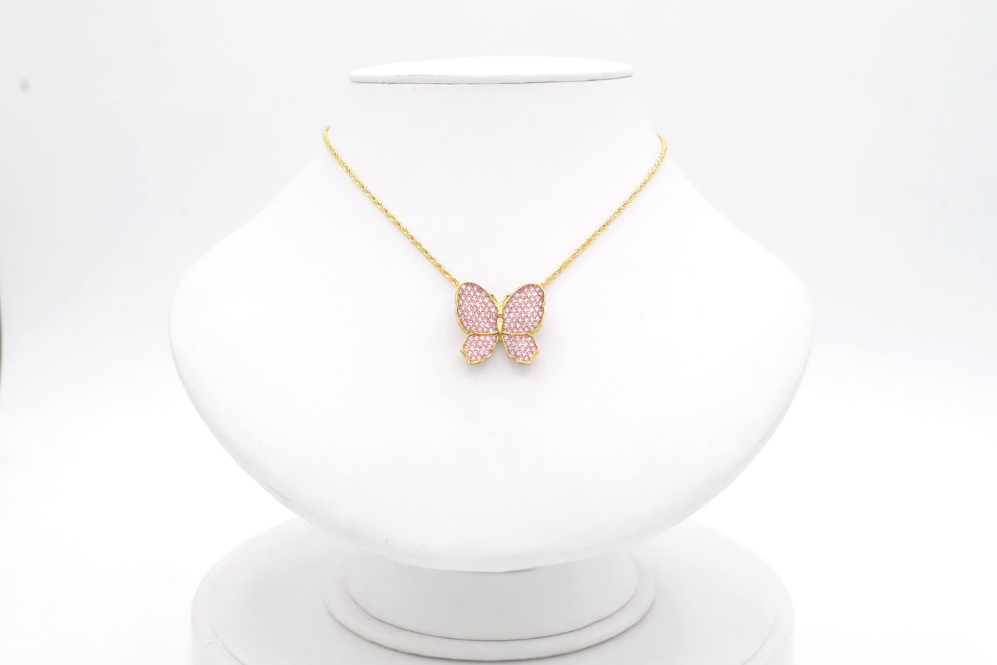 10K Real Gold Pink Butterfly Charm STF DIAMONDS