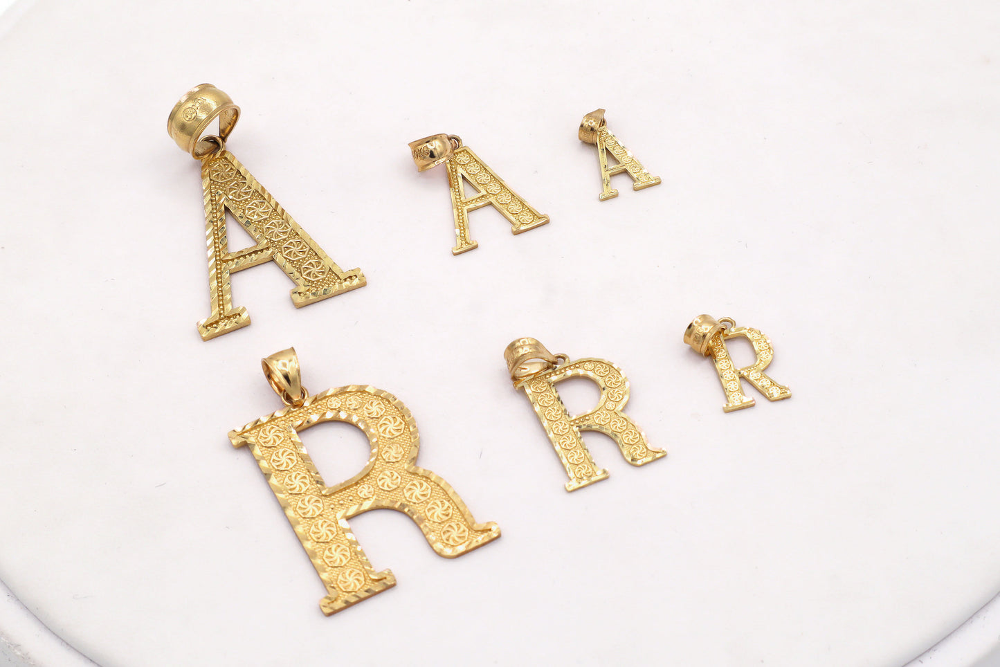 10K Gold elegant Initial Letter charms