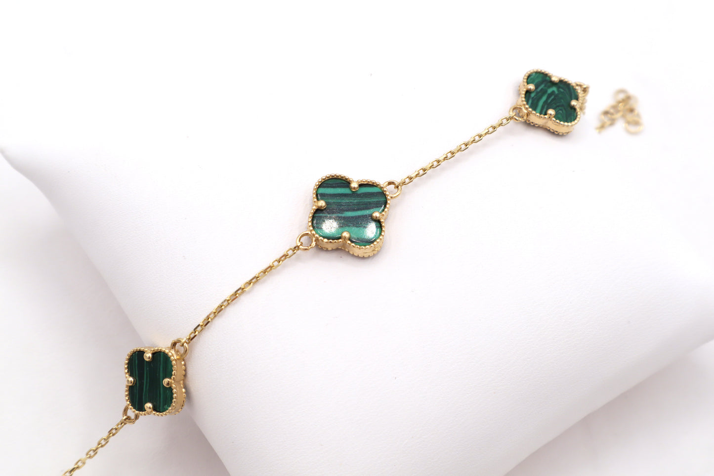 Green Love Clover 3 charms 14K Real Gold -STF DIAMONDS