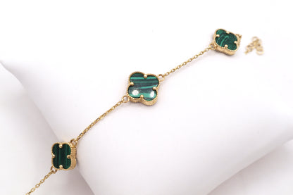 Green Love Clover 3 charms 14K Real Gold -STF DIAMONDS