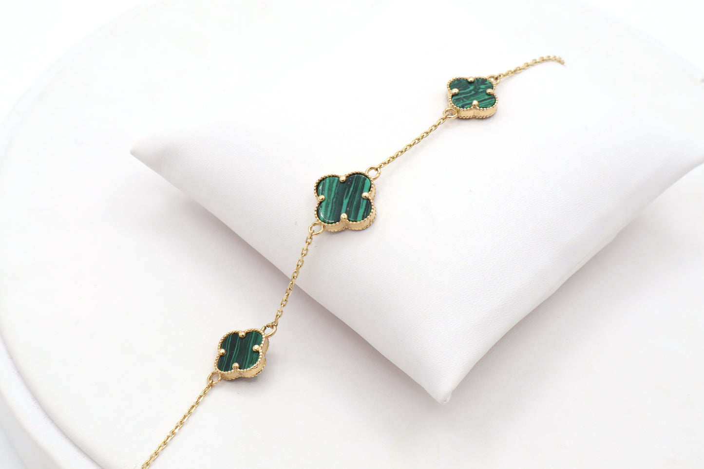 Green Love Clover 3 charms 14K Real Gold -STF DIAMONDS