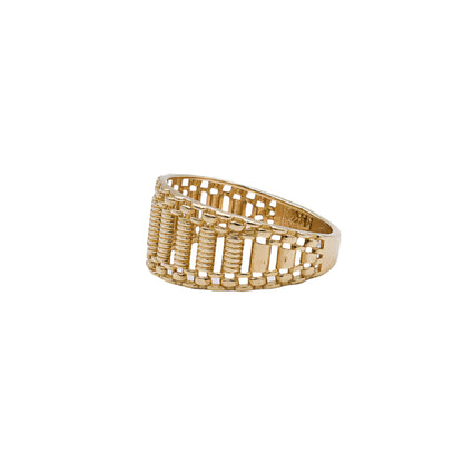 Luxury Woven Chain Band Women’s Ring – 14K Yellow Gold STF DIAMONDS JEWELRY