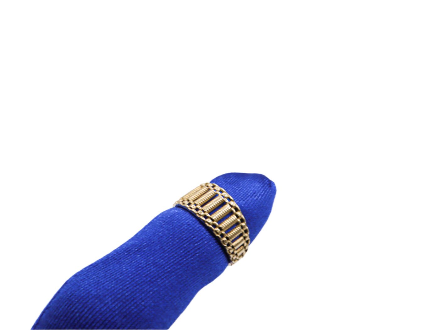 14K Solid Yellow Gold Woven Chain Band Ring 4-13"