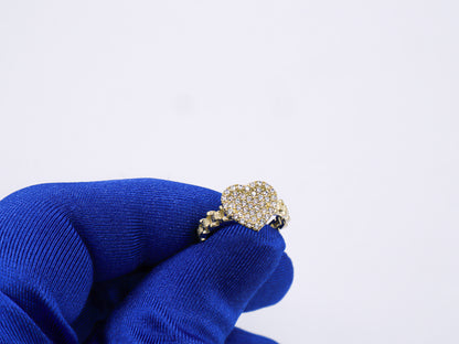 White Heart Rolly Band Women's Ring 10K Yellow Gold Cubic Zirconia Pink White CZ- STF DIAMONDS (Copy)