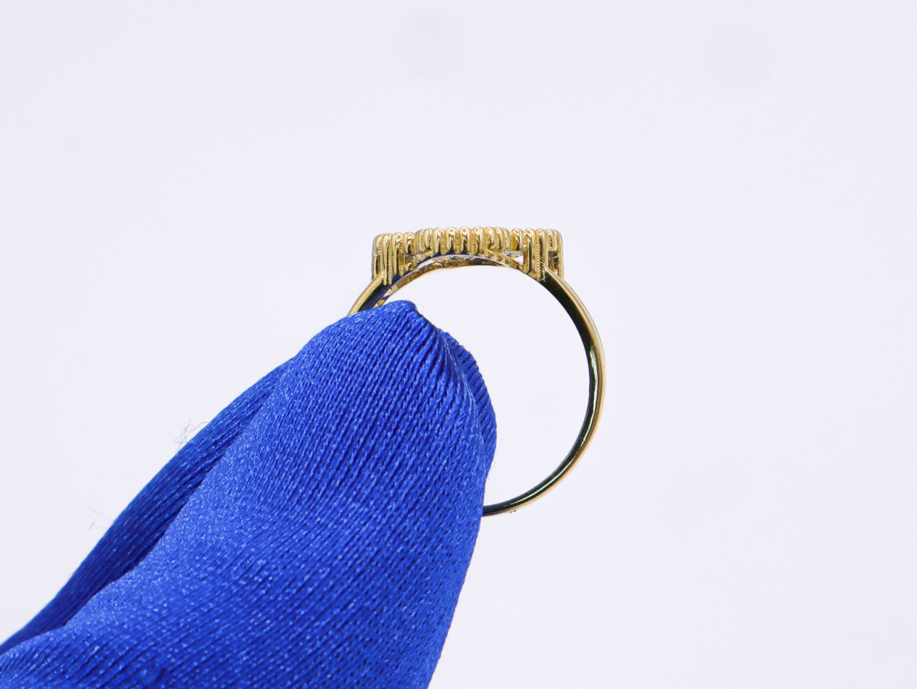 10K Solid Yellow Gold Four Leaf Clover CZ Ring (Pink & White)