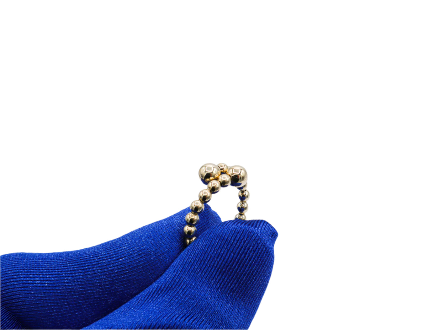 14K Solid Yellow Gold Adjustable Beaded Ring