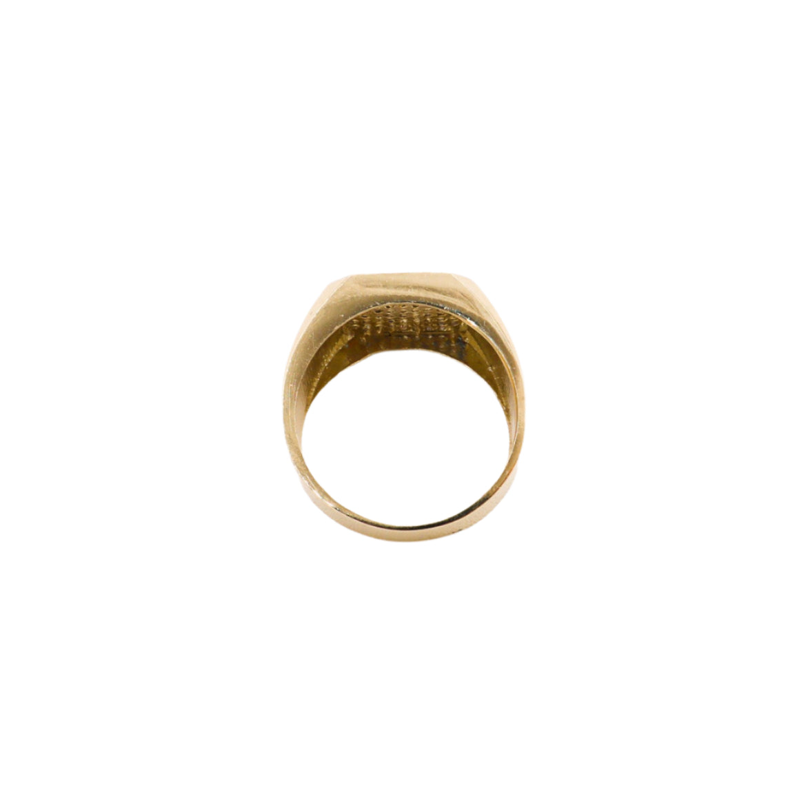 10K Solid Yellow Gold Octagon CZ Baroque Ring