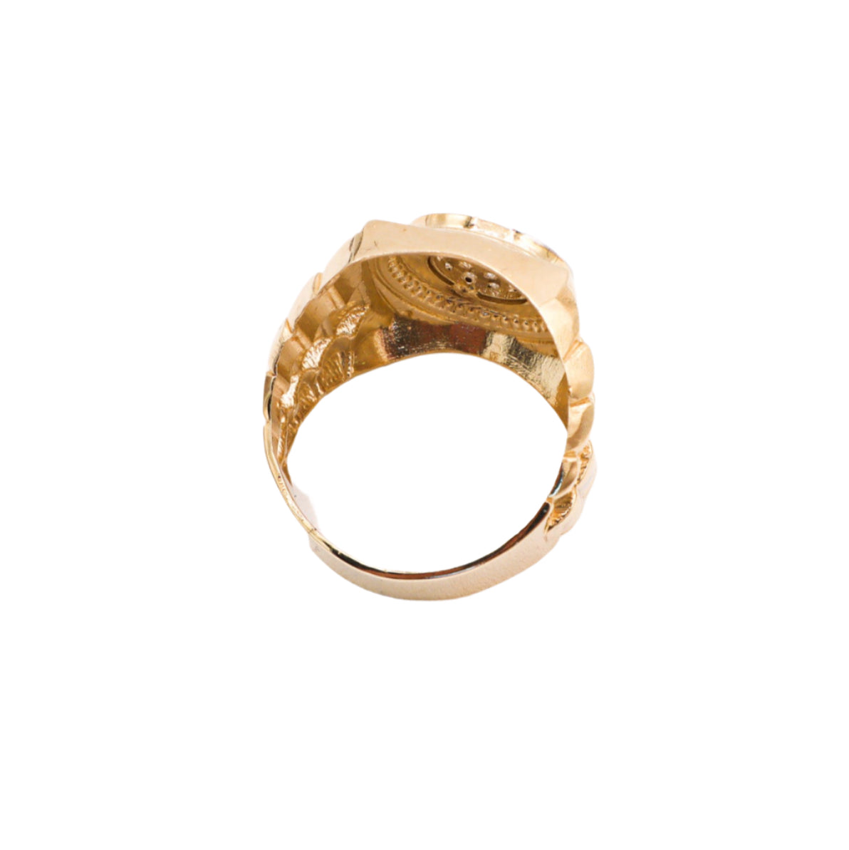 10K Solid Yellow Gold Classic Rolly CZ Ring