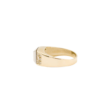 Luxury Men's Fine Diamond Ring-14K Yellow Gold-Cubic Zirconia [STF DIAMONDS JEWELRY]