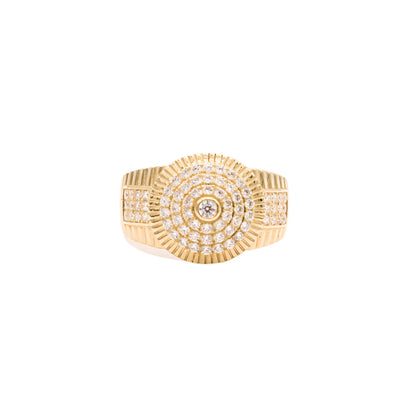 Full Round Flora CZ Ring-Real Solid 10K Yellow Gold-Cubic Zirconia [STF DIAMONDS JEWELRY]