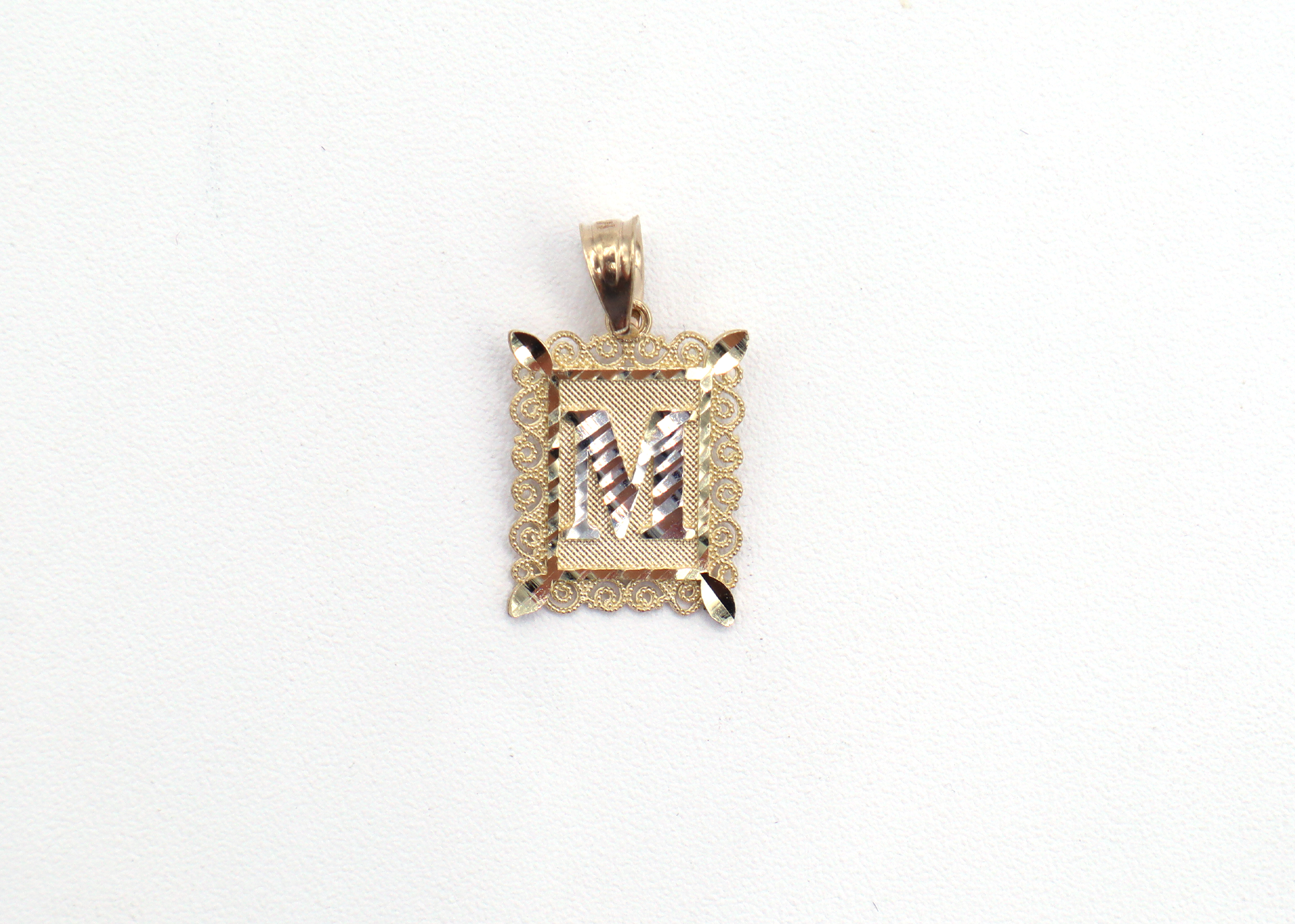 Initial Letters A to Z with Elegant European Frame 10K Pure yellow Gold Charm - STF DIAMONDS