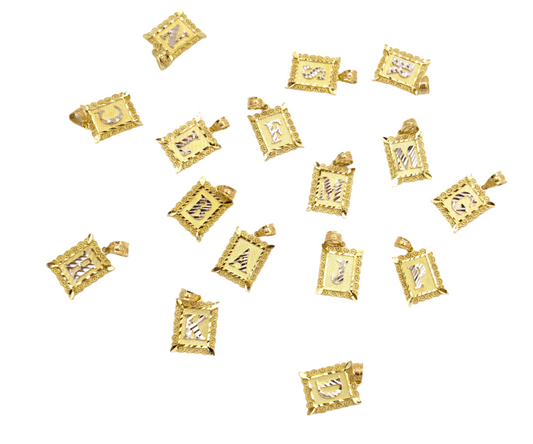 Initial Letters A to Z with Elegant European Frame 10K Pure yellow Gold Charm - STF DIAMONDS