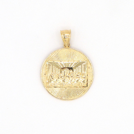 Jesus Last Supper with Disciples Sacrifice Forgiveness 10K Pure Gold Charm - STF DIAMONDS