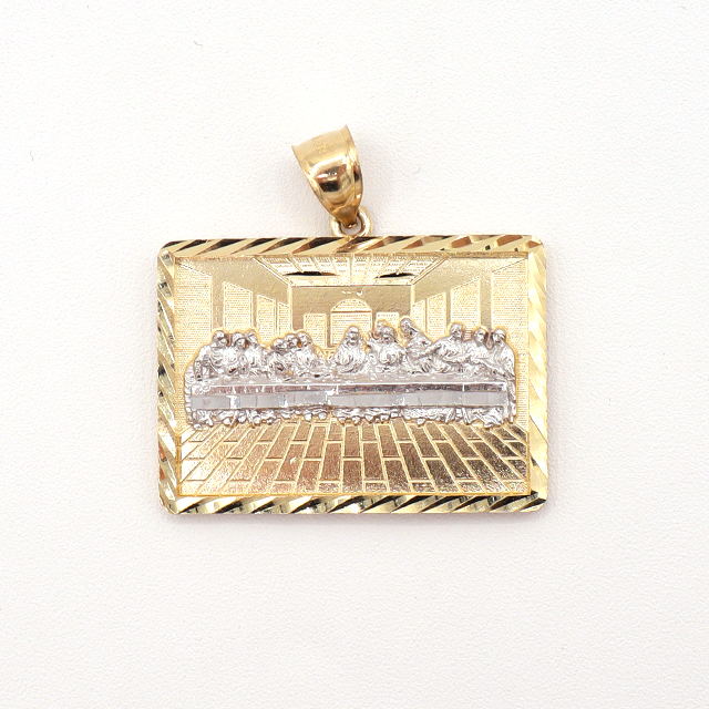 Jesus Last Supper with White Gold Disciples 10K Pure Yellow Gold - STF DIAMONDS