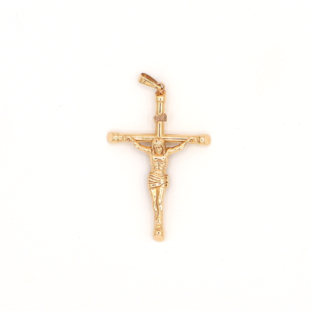 Jesus on the cross Forgiveness Sacrifice Repent 14K Pure Gold Charm - STF DIAMONDS