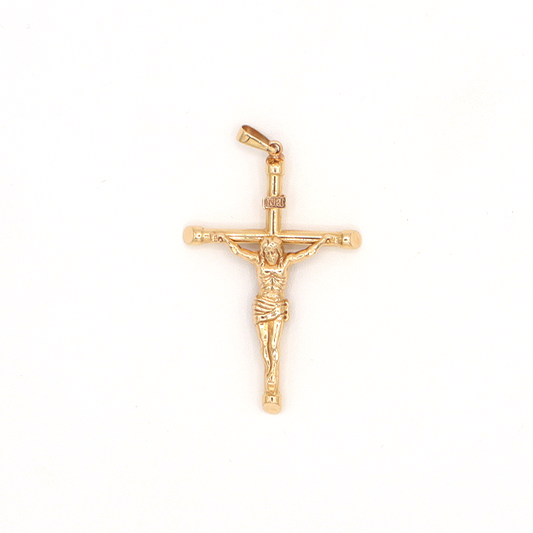 Jesus on the cross Forgiveness Sacrifice Repent 14K Pure Gold Charm - STF DIAMONDS