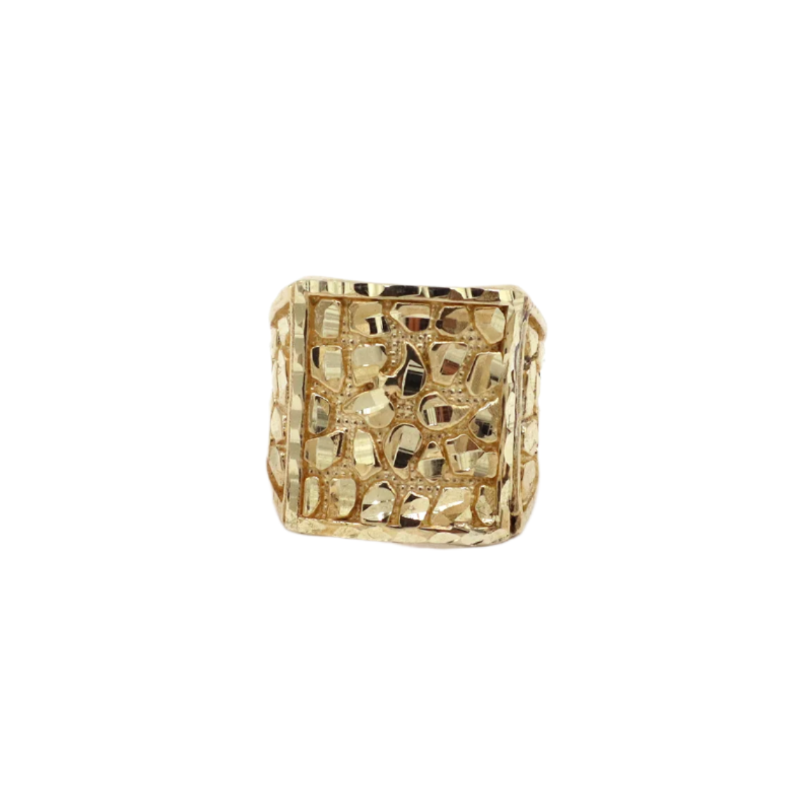 10K Solid Gold Large Three-Sided Nugget Ring