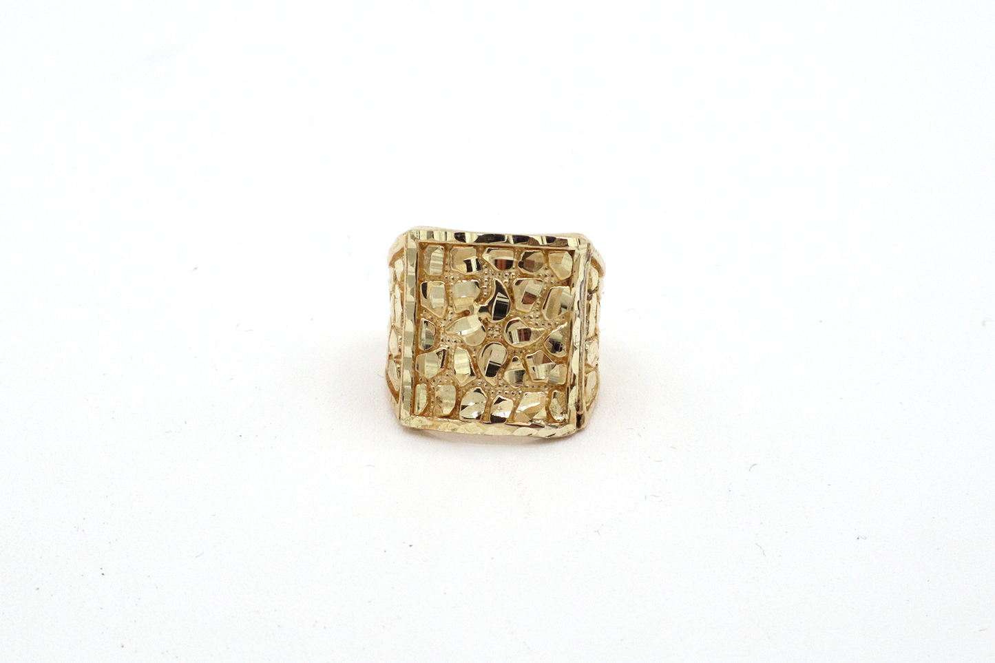 Large Gold Nugget Three Side Ring -STF DIAMONDS