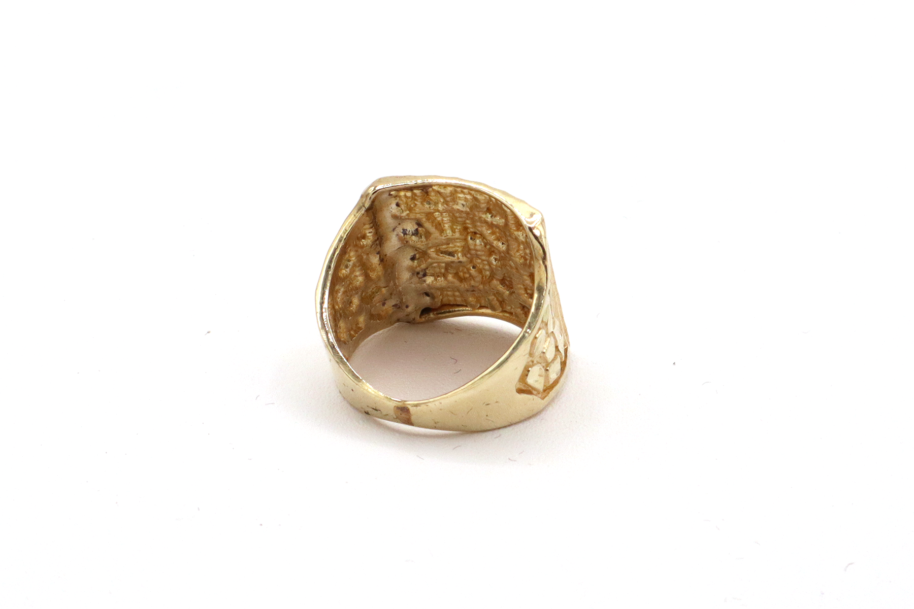 Large Gold Nugget Three Side Ring -STF DIAMONDS