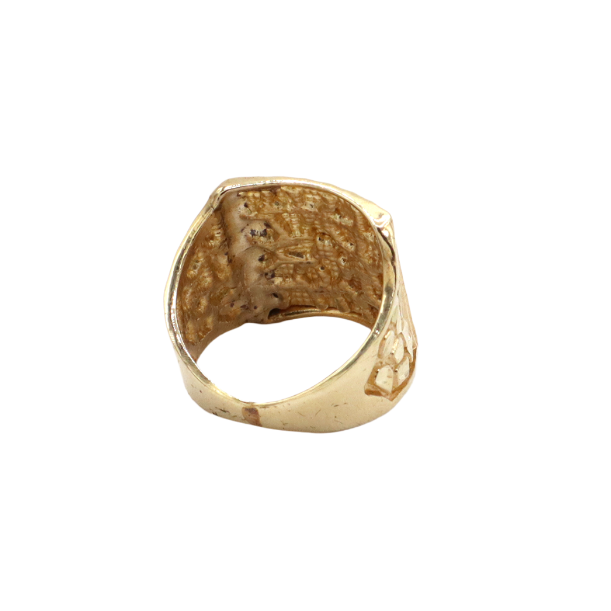 10K Solid Gold Large Three-Sided Nugget Ring