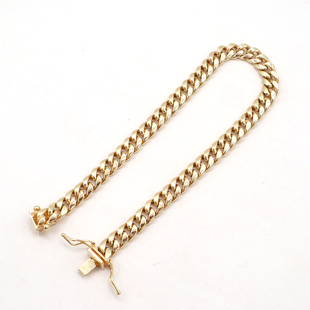 10K Solid Yellow Gold Miami Cuban Chain Bracelet 5-5"