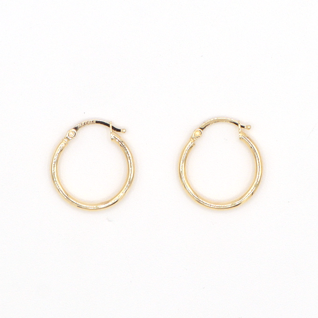 Mini Plain Gold Hoop Earring 10K Pure Yellow Gold - STF DIAMONDS