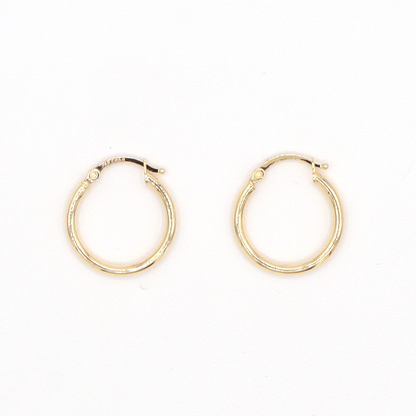 Mini Plain Gold Hoop Earring 10K Pure Yellow Gold - STF DIAMONDS