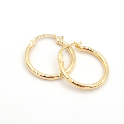 Mini Plain Gold Hoop Earring 10K Pure Yellow Gold - STF DIAMONDS