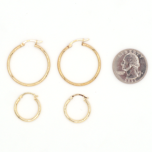 Mini Plain Gold Hoop Earring 10K Pure Yellow Gold - STF DIAMONDS