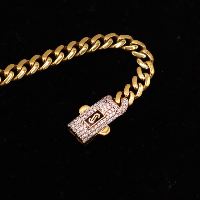 Monaco Miami Cuban Link Bracelet 10K Pure Yellow Gold ??????? - STF DIAMONDS