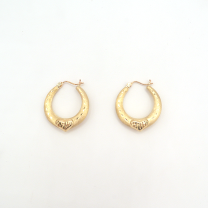 My love story in Childhood Hoop Earrings Pure 10K Yellow Gold - STF DIAMONDS