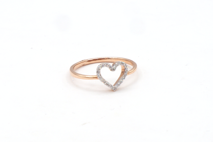 Natural Diamond Mini Heart Ring – 10K Real Yellow Gold STF DIAMONDS