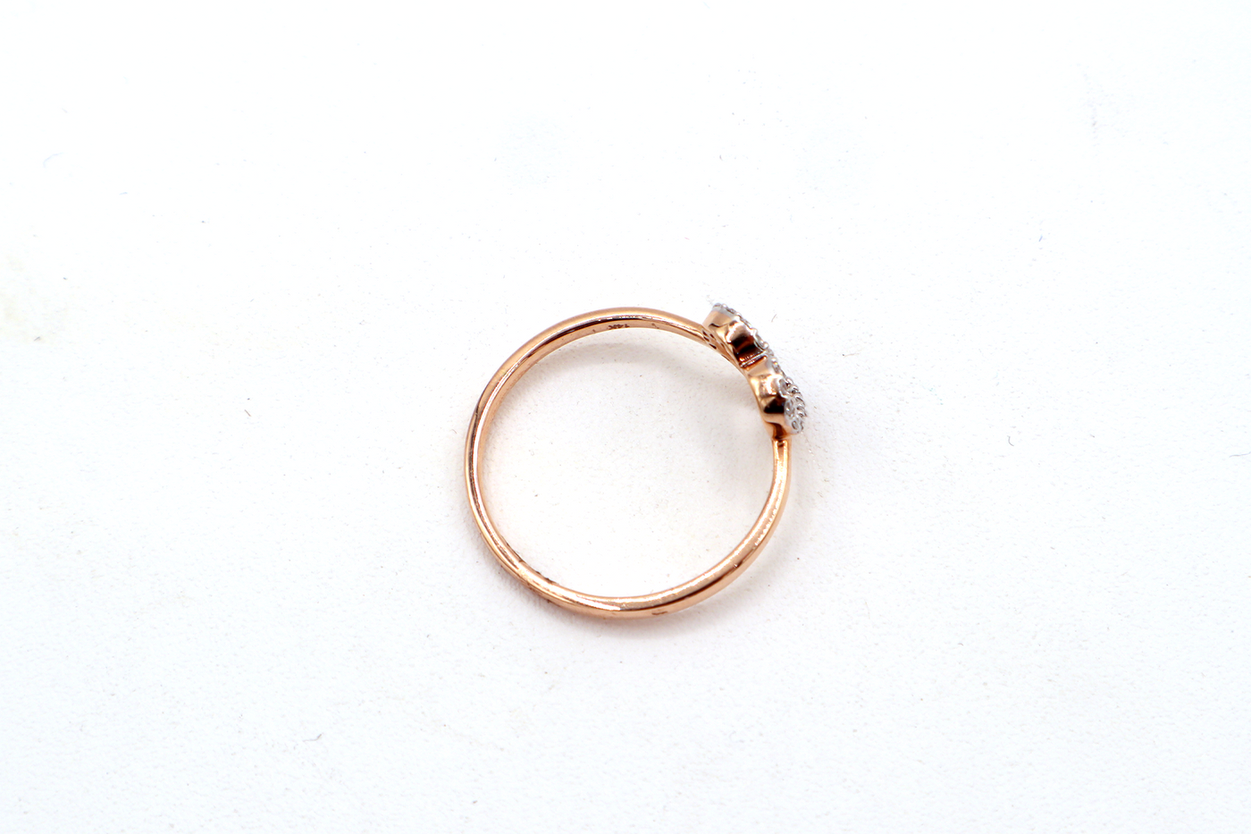 10K Solid Yellow Gold Natural Diamond Mini Heart Ring