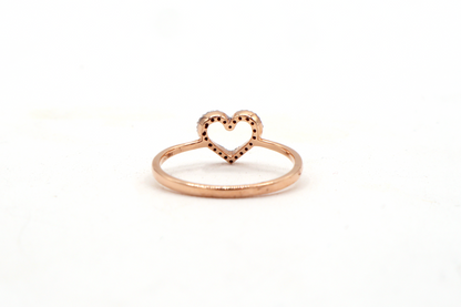 Natural Diamond Mini Heart Ring – 10K Real Yellow Gold STF DIAMONDS
