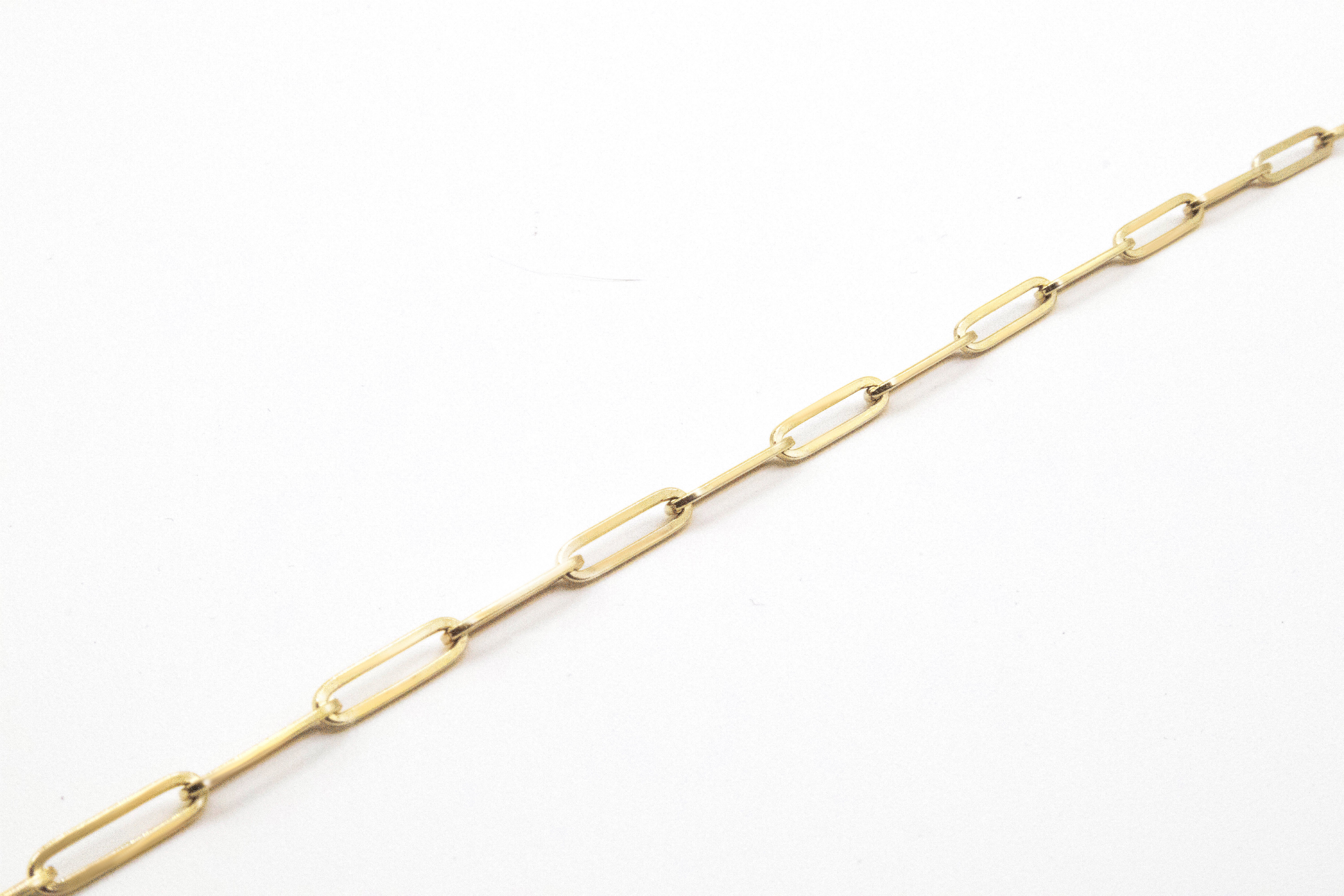 Long Paperclip Chain w/Open Close Diamond Link 18