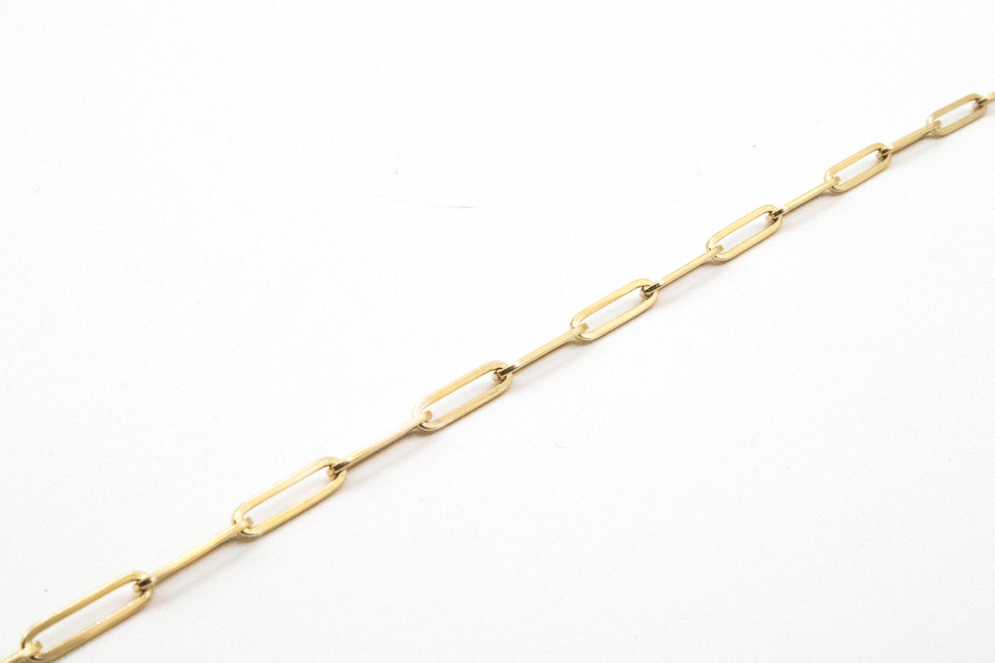 14K Solid Yellow Gold Gallery Link — 6mm Paperclip Chain 16-26"