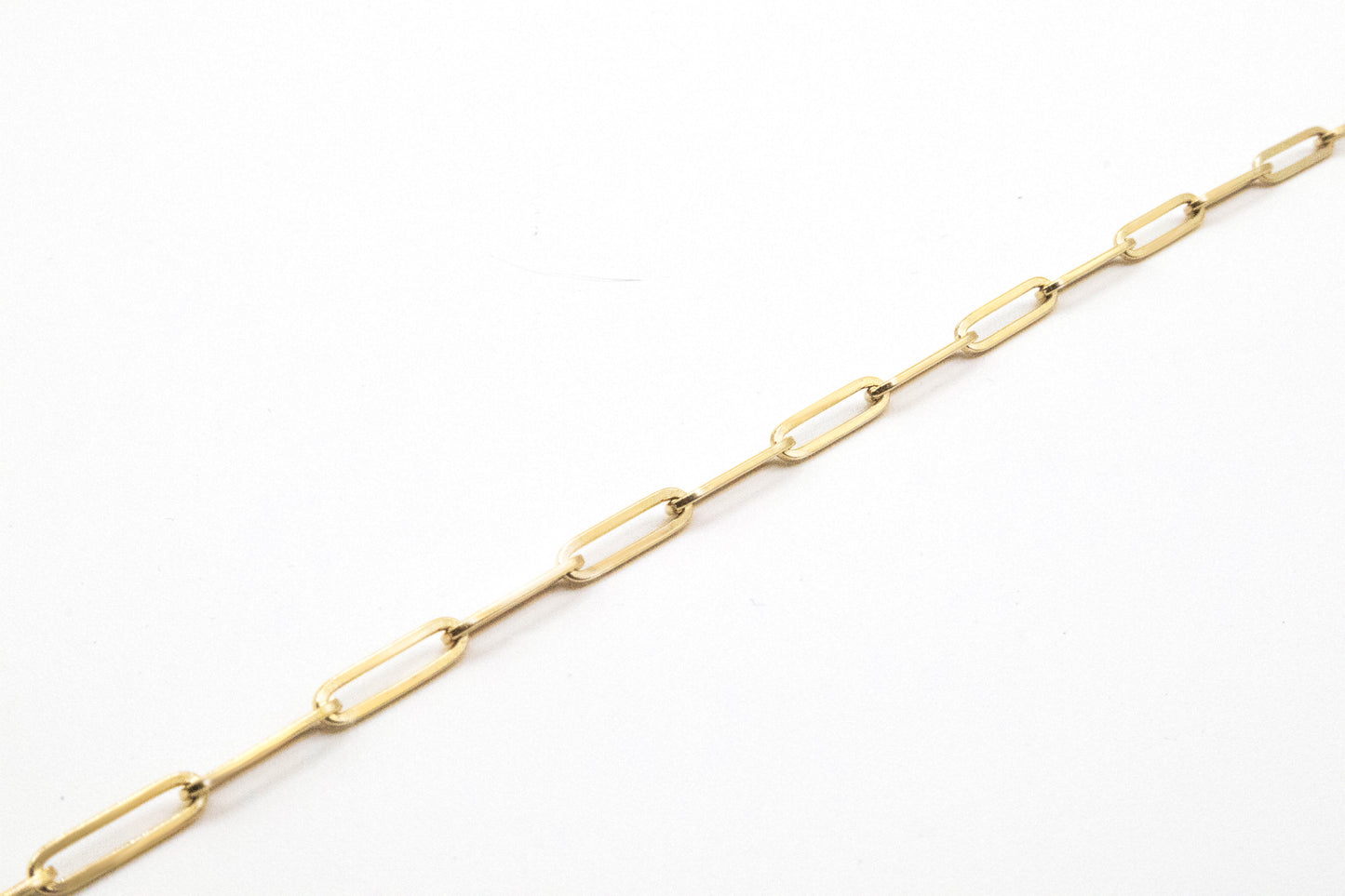 6mm Gold Paper Clip Link Chain STF DIAMONDS