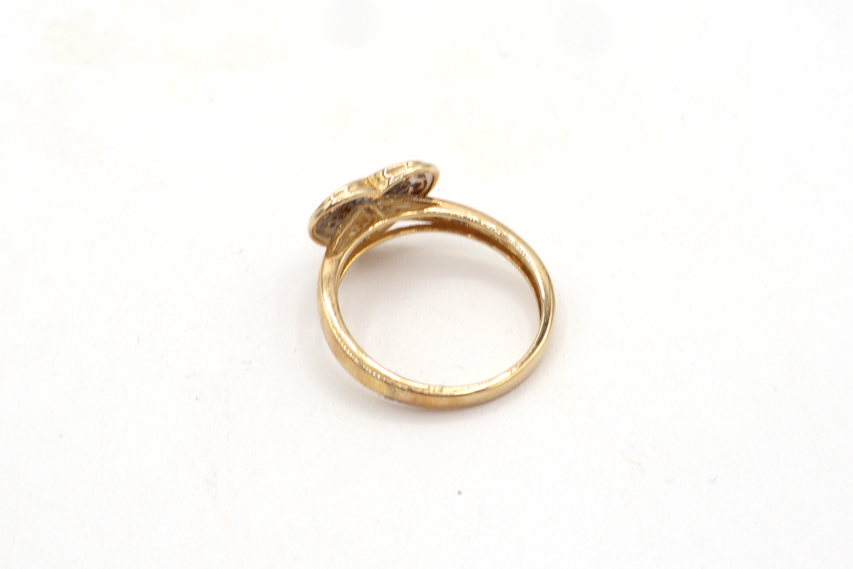 10K Solid Yellow Gold Natural Diamond Heart Ring