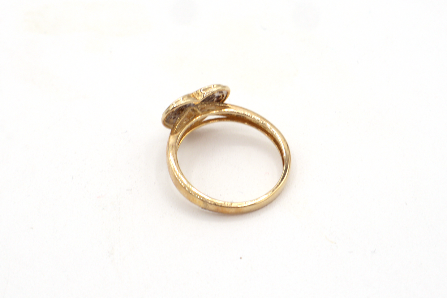 Real Natural Diamond Heart Shape Ring – 10K Real Yellow Gold STF DIAMONDS
