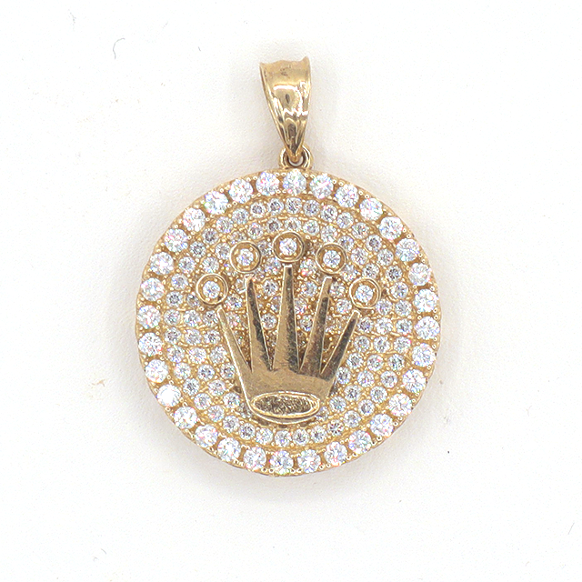 Rolly Crown 5 points Crown King 10K Pure Yellow Gold Charm - STF DIAMONDS