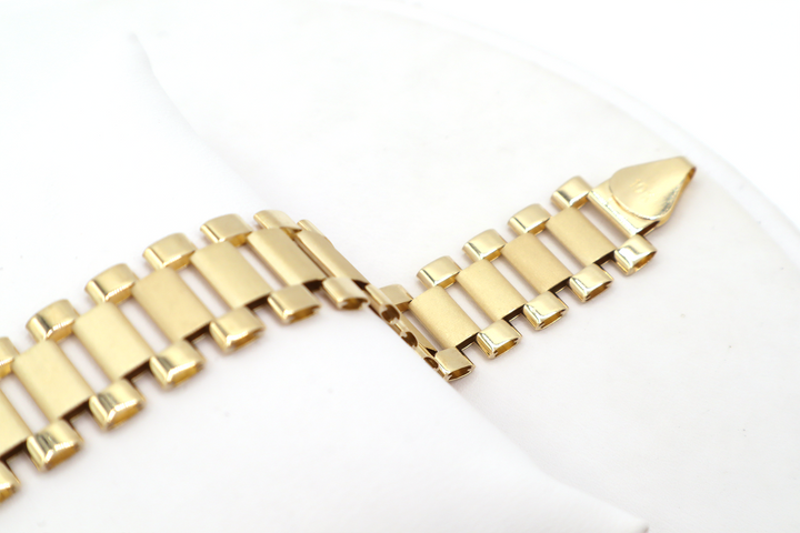 10K Solid Yellow Gold Statesman 10 — 10mm Watch-Band Link Bracelet