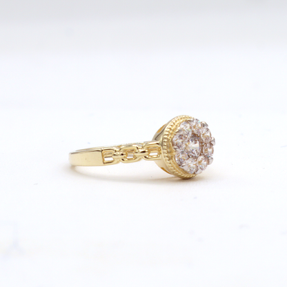 Round Cut CZ Layer Love Band Women's Engagement Ring-10K Yellow Gold-Cubic Zirconia | STF DIAMONDS JEWELRY
