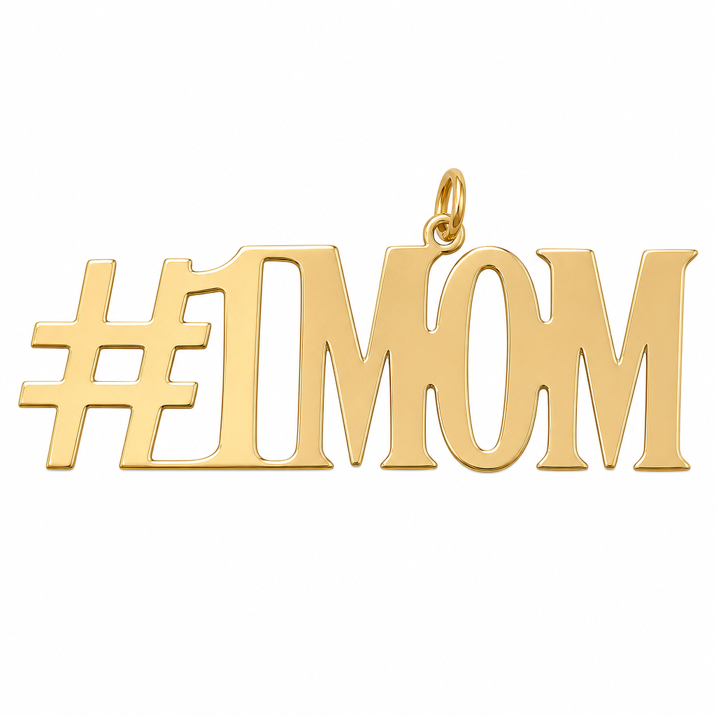 #1 MOM 10K solid gold nameplate, front view