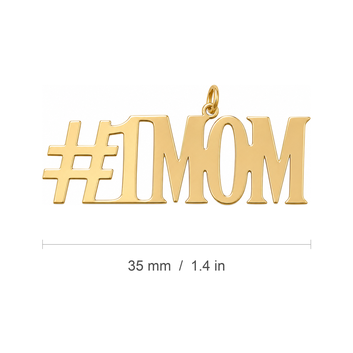 #1 MOM 10K solid gold nameplate, measure view