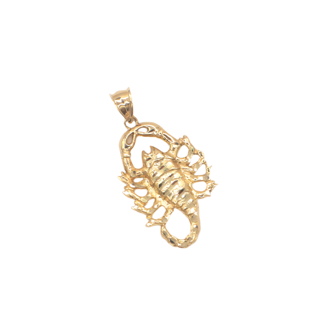 10K Solid Yellow Gold Diamond-Cut Scorpio Scorpion Charm