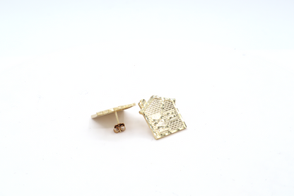 Trap house window Authentic 10k Gold Earrings -STF Diamonds