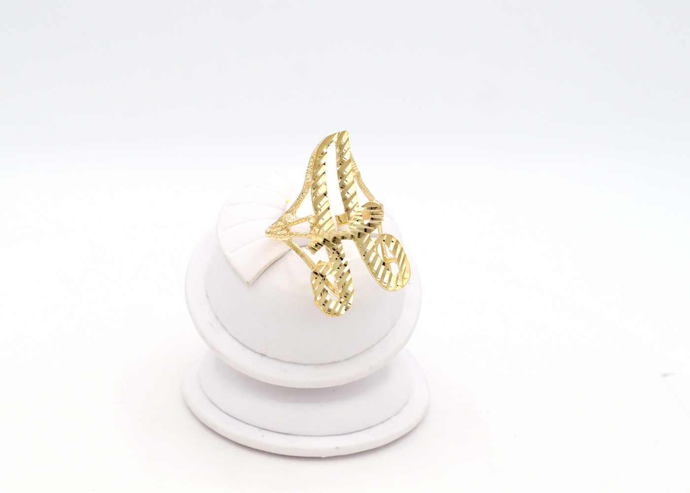 10K Solid Gold Big Cursive Initial Ring
