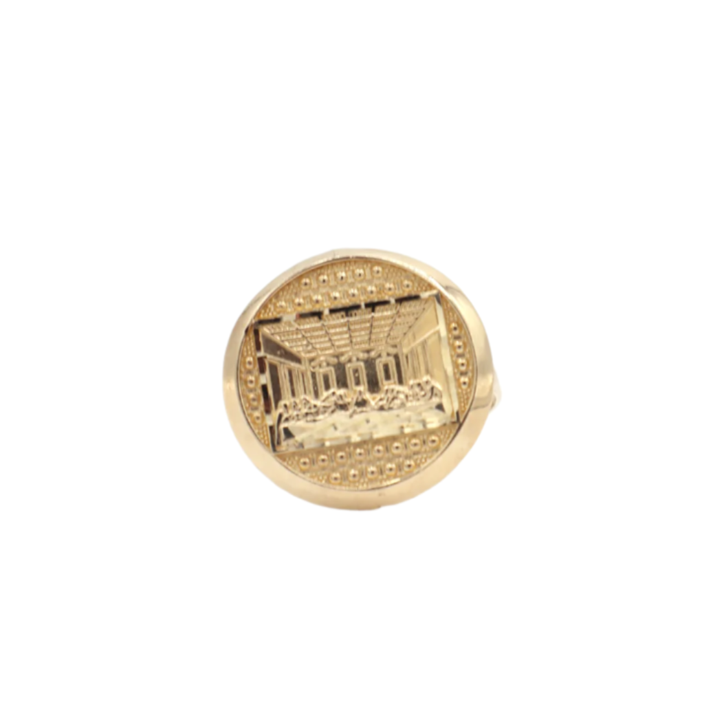 10K Solid Yellow Gold Jesus Last Supper Ring